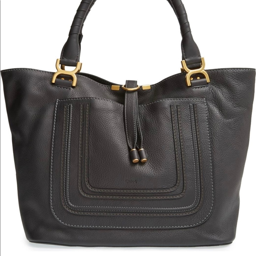 Chloé ‘Marcie - New’ Large Leather Tote in Black